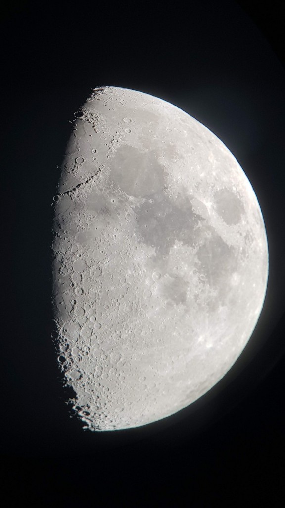 Photo of the moon with Col's Samsung S8 Plus through the Remtrek Telescope, Dales Gorge, Karijini National Park WA