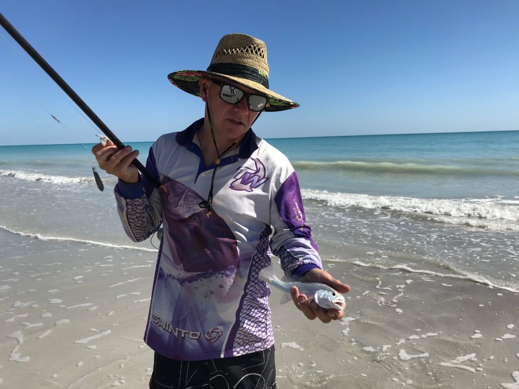 Col caught a fish, Eighty Mile Beach WA