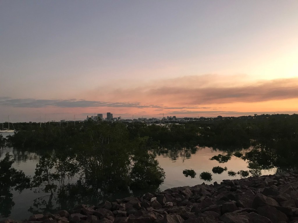 View over the water to Darwin City NT