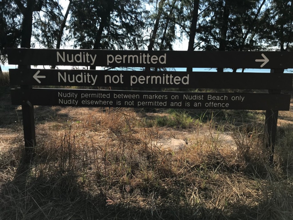 Nudist Beach Sign near Lee Point, Darwin NT