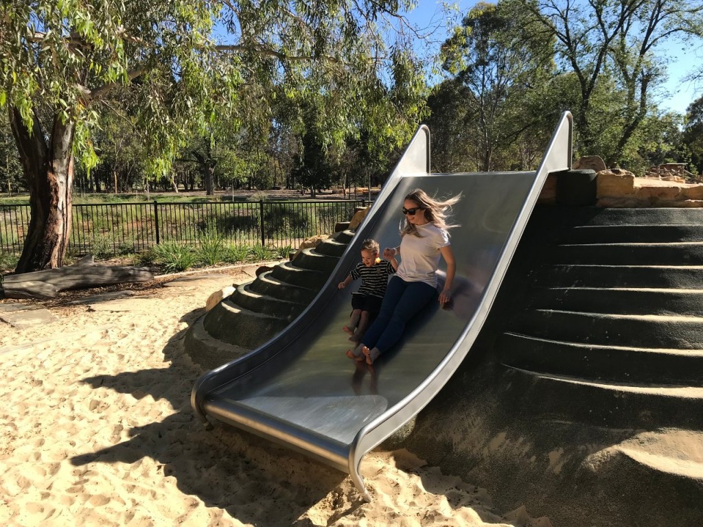 Erin and Haim on the slide, Adelaide SA