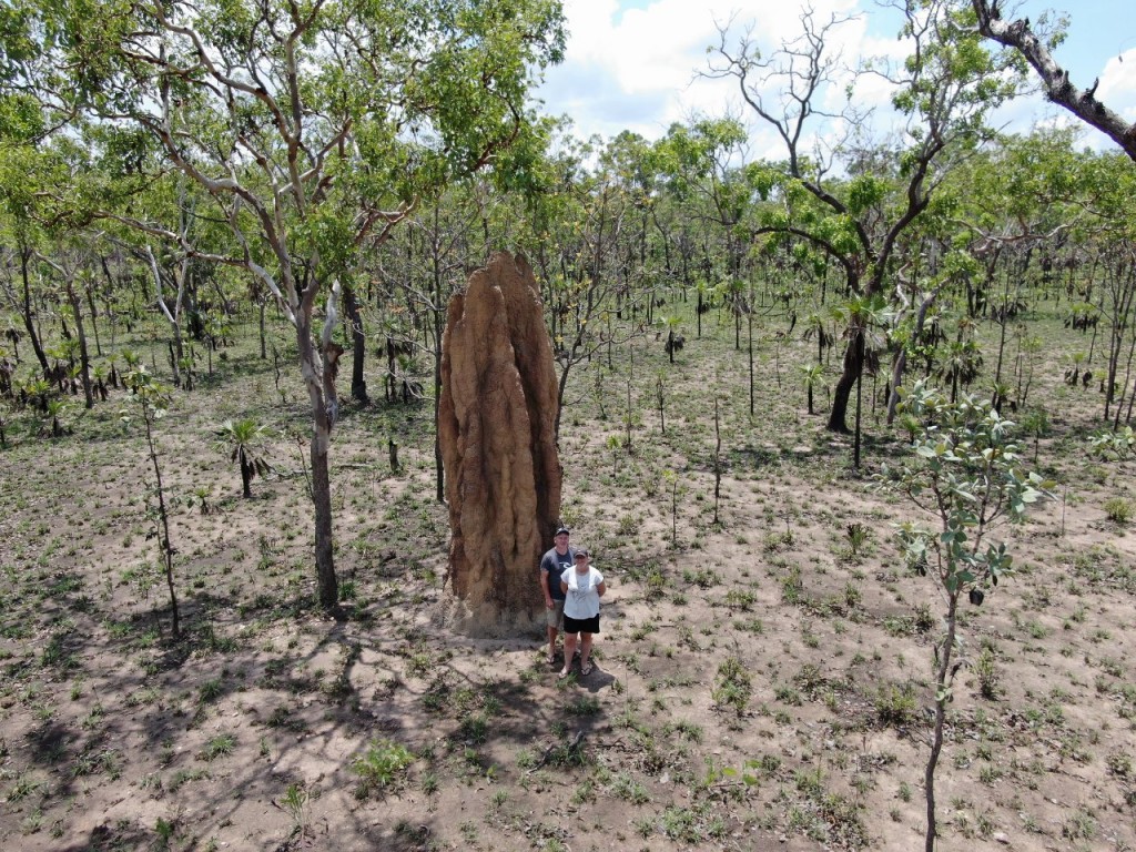 Kris and Col at a Cathedral Termite Mound, Litchfield, NT