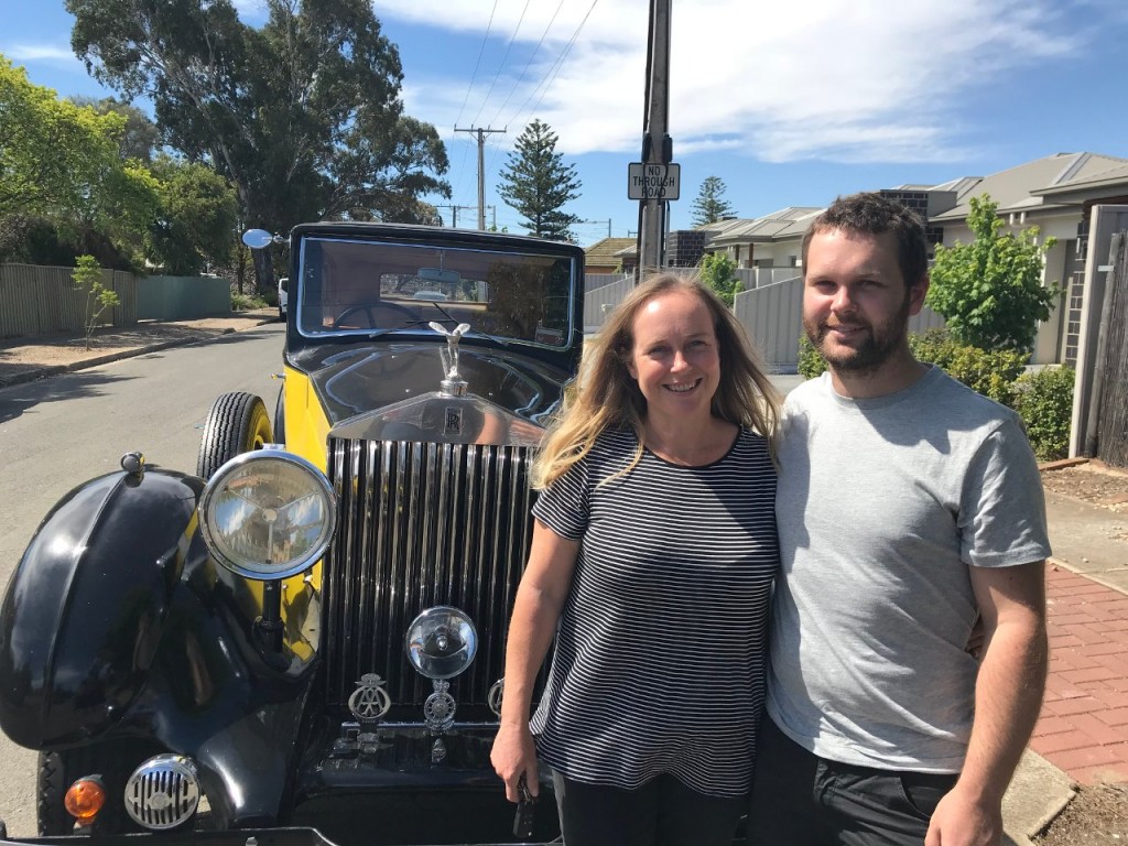Sam and I with Jess's Rolls Royce, Mitchell Park SA