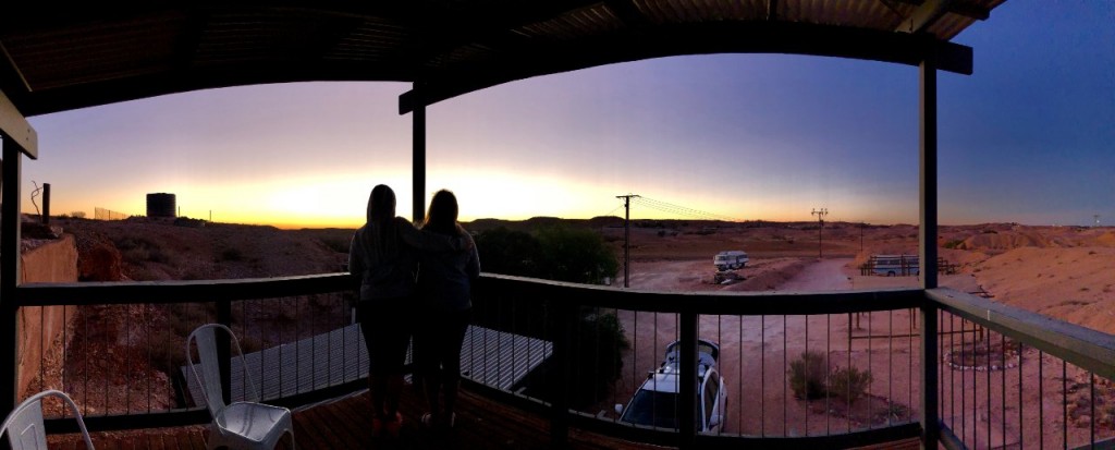 Sunrise from our viewing deck in Coober Pedy SA